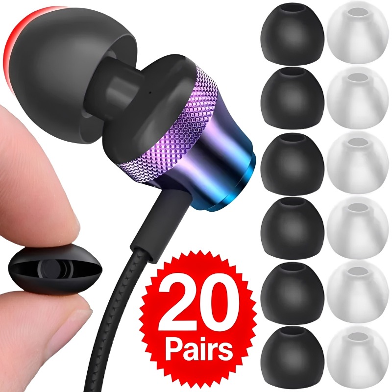 1-20Pairs Soft Silicone Replac - Headphone Parts recension och pris