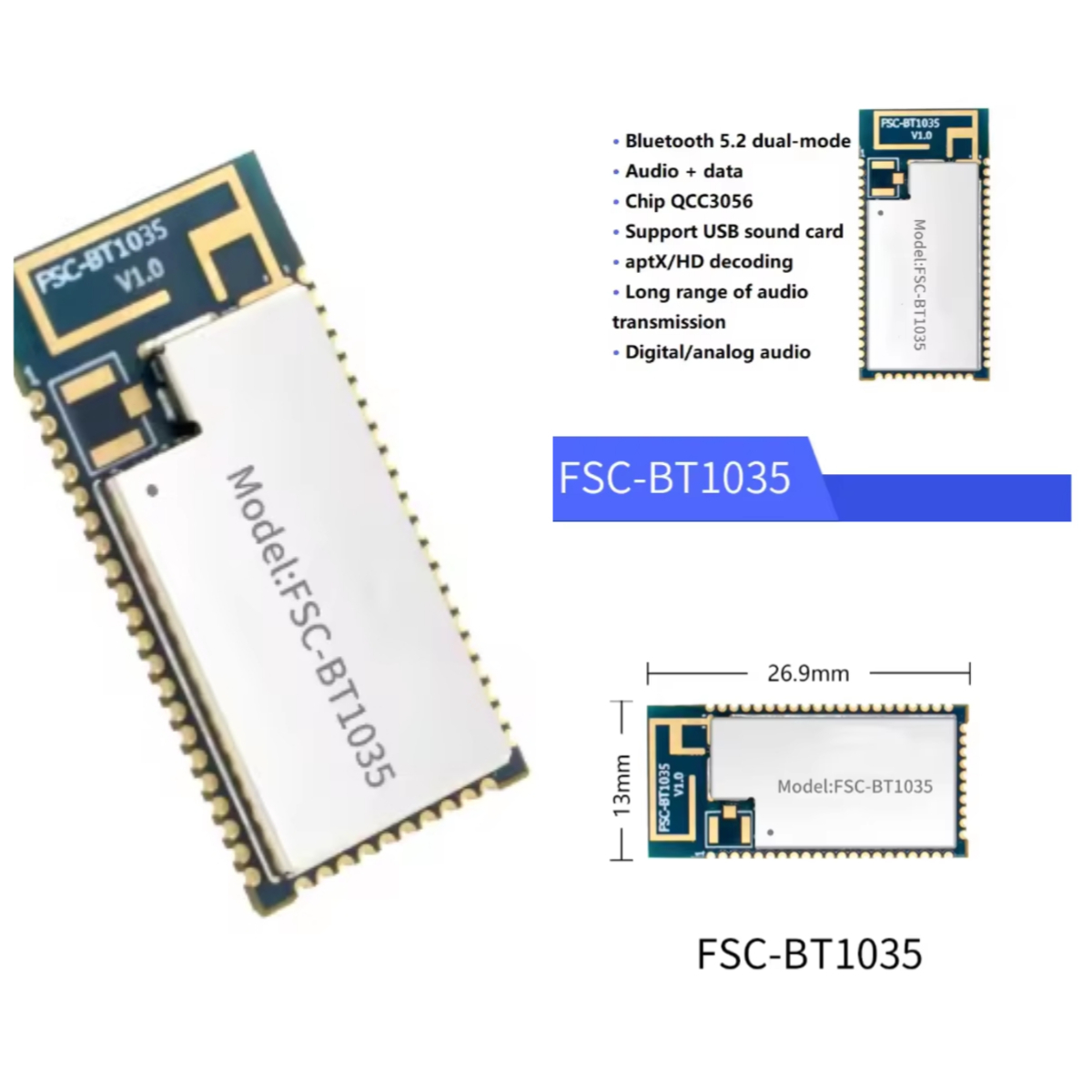 FSC-BT1035 module QCC3056 chip - Usb Sound Card recension och pris