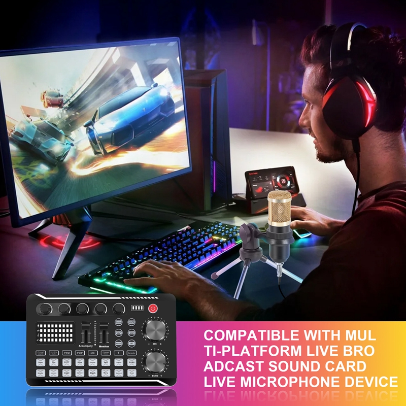 F998 Sound Card Kit,BM-800 Mic - Condenser Microphone Kit recension och pris